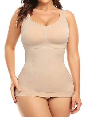 classic women shaper compression shirts built-in bra tank
