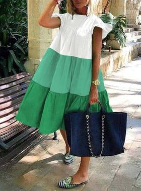 Beach maxi dress with long swing for women plus size Simian