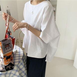 half loose shirt casual ladies large sleeved tops size