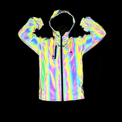 jacket hooded size large laser colorful jacket reflective