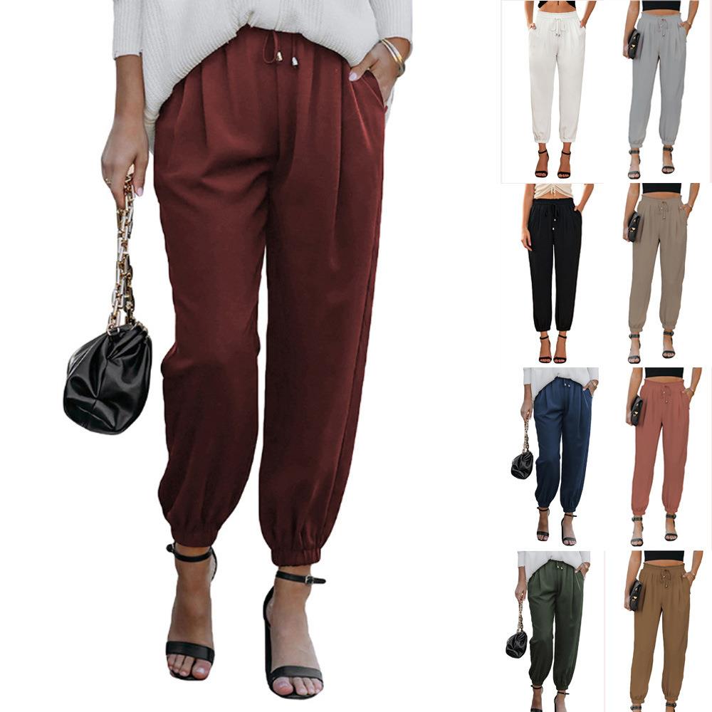 trousers casual temperament versatile color solid women for