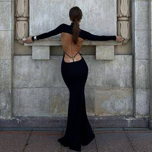 solid large color turtleneck dress sleeve personality half