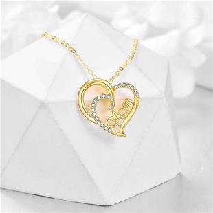 pendant Day shaped Letter diamond Mothers heart jewelry