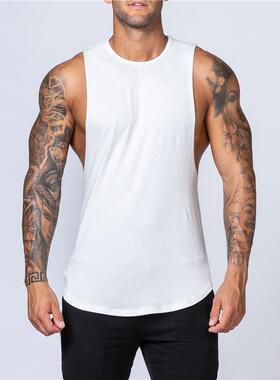 Blank pure cotton loose waistcoat vest for men solid color