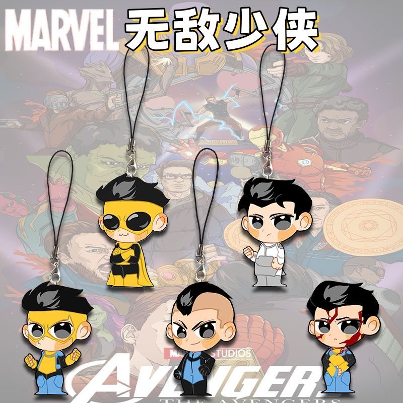 漫威无敌少侠周边手机链超级英雄高颜值学生背包吊坠挂件礼物