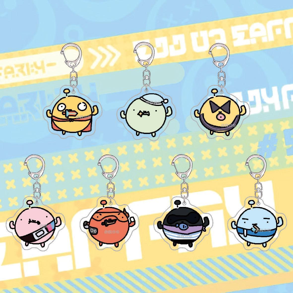 蛋仔派对动漫周边钥匙扣搞怪游戏亚克力像素风表情可爱书包小挂件