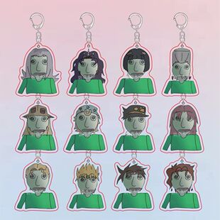 JOJO的奇妙冒险搞怪抽象双面亚克力钥匙扣装饰背包挂件创意小礼物