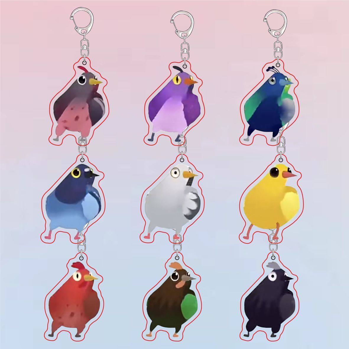 疯狂的鸽子抽象鸽子团周边搞怪双面亚克力钥匙扣装饰背包挂件礼物,模玩/动漫/周边/娃圈三坑/桌游,动漫挂件/文具,淘宝优惠券,粉丝福利购,淘宝优惠卷