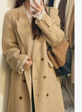 魔西MOXI【布拉格】25新款正肩气质复古双面羊毛呢子大衣外套女装