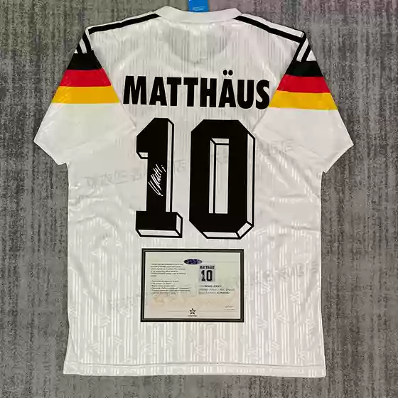 1990 Germany Home Number 10 Matthäus Signed Jersey Fan Version Retro Autographed Collectible Football Shirt Men