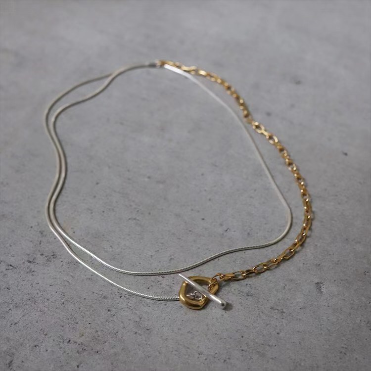 925银双层多种戴法clane毛衣链情侣项链拼接ot扣长款