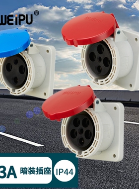 WEIPU威浦 63A 暗装直式插座 TYP5901 TYP5918 TYP5923  威普工业