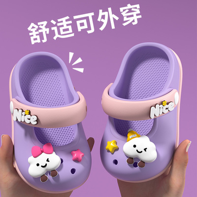 可爱儿童拖鞋女童夏季新款防滑防水玛丽珍中小童幼儿小孩洞洞鞋