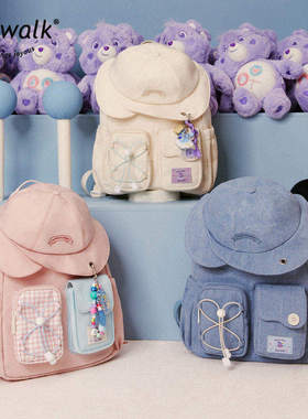 VANWALK×CareBears联名 可爱休闲户外小书包女出游登山双肩背包+