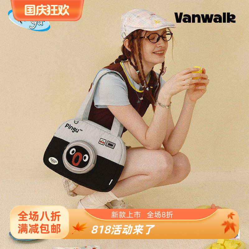 VANWALK Pingu企鹅大容量单肩包包女生休闲通勤上课手提袋电脑包图片