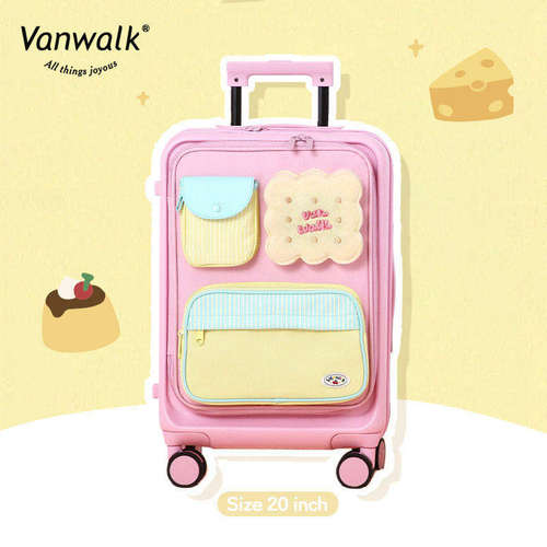 VANWALK 前置开口新款行李箱20寸密码锁旅行拉杆箱女万向轮登机箱