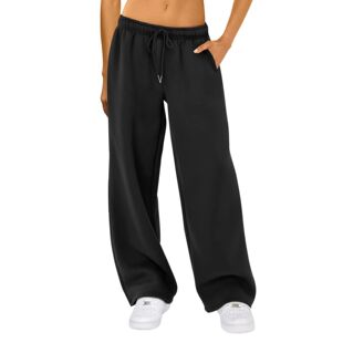 抽绳卫裤 Women loose 低腰款 sweatpants rise 宽松运动 low 女式