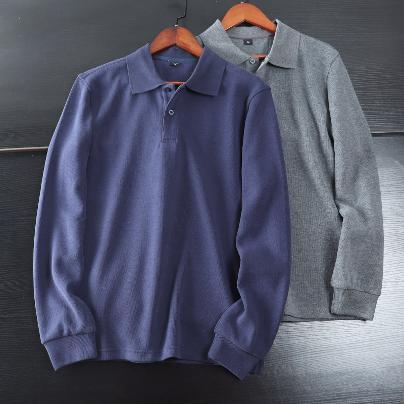 380克纯棉打底衫春秋长袖POLO衫