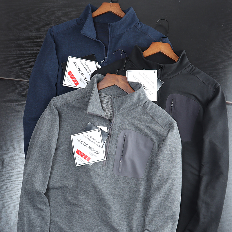机能压胶运动休闲立领半拉链卫衣