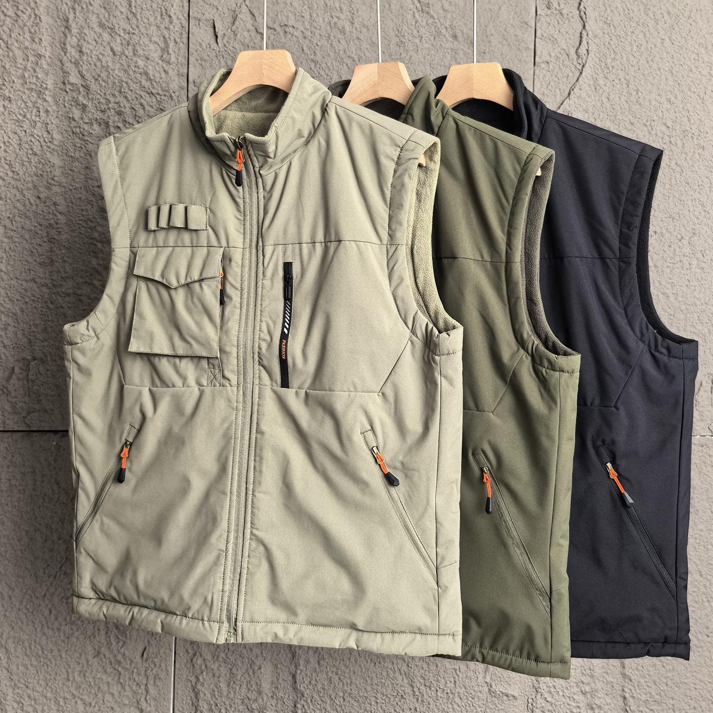 户外机能工装两面穿立领保暖马甲