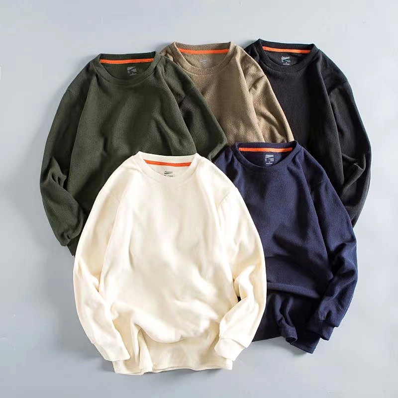 加厚德绒休闲打底衫长袖T恤