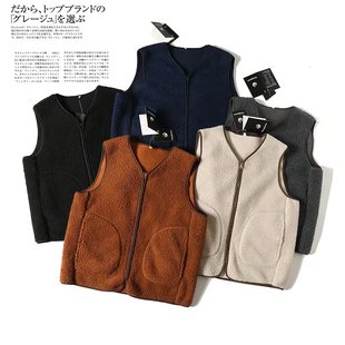 真心推荐 秋冬男女纯色百搭双面绒V领坎肩背心马甲潮 情侣可穿