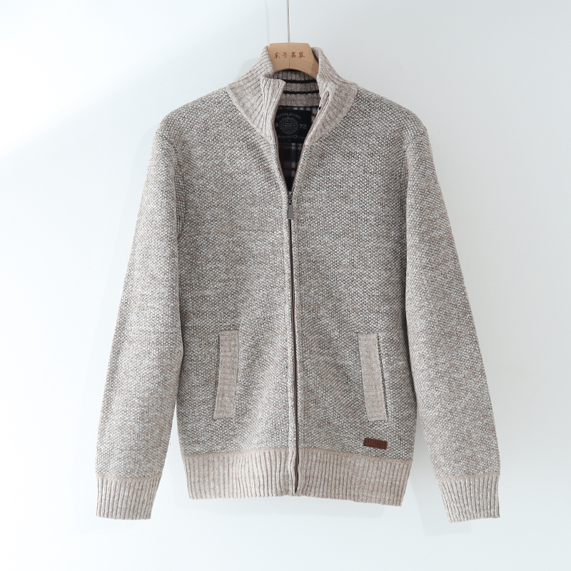 立领针织秋冬开衫毛衣