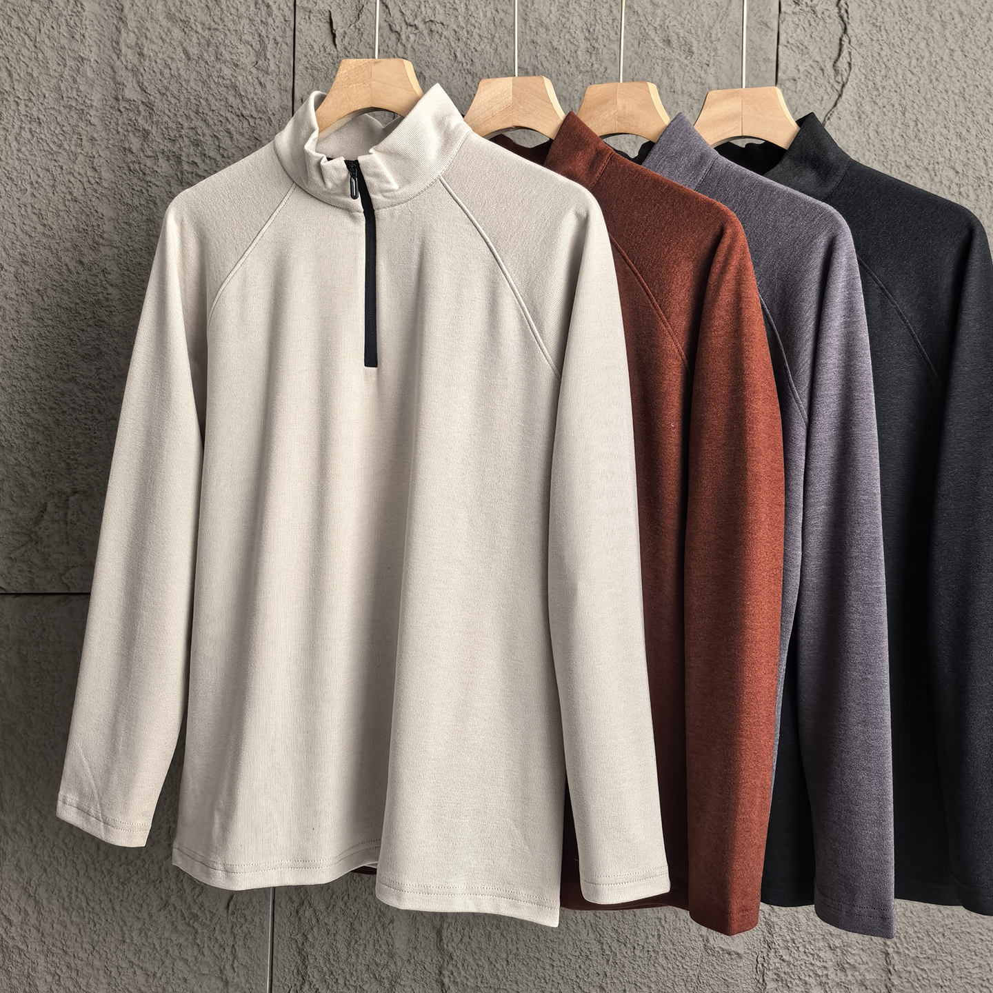 含羊毛！高弹半拉链卫衣打底衫