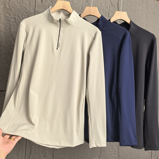 打底衫 运动秋冬半拉链立领抓绒保暖卫衣休闲长袖 情侣款 户外茑系