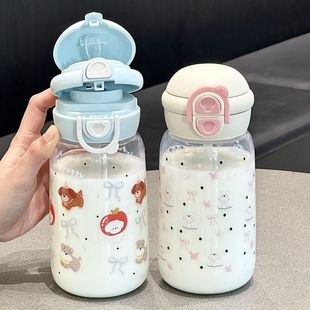 女生食品级吸管水杯便携学生上学专用儿童杯子 夏天高颜值2025新款
