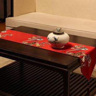 饰喜庆电视柜餐桌布新中式 桌旗红色结婚婚礼装 喜字茶几桌布茶旗