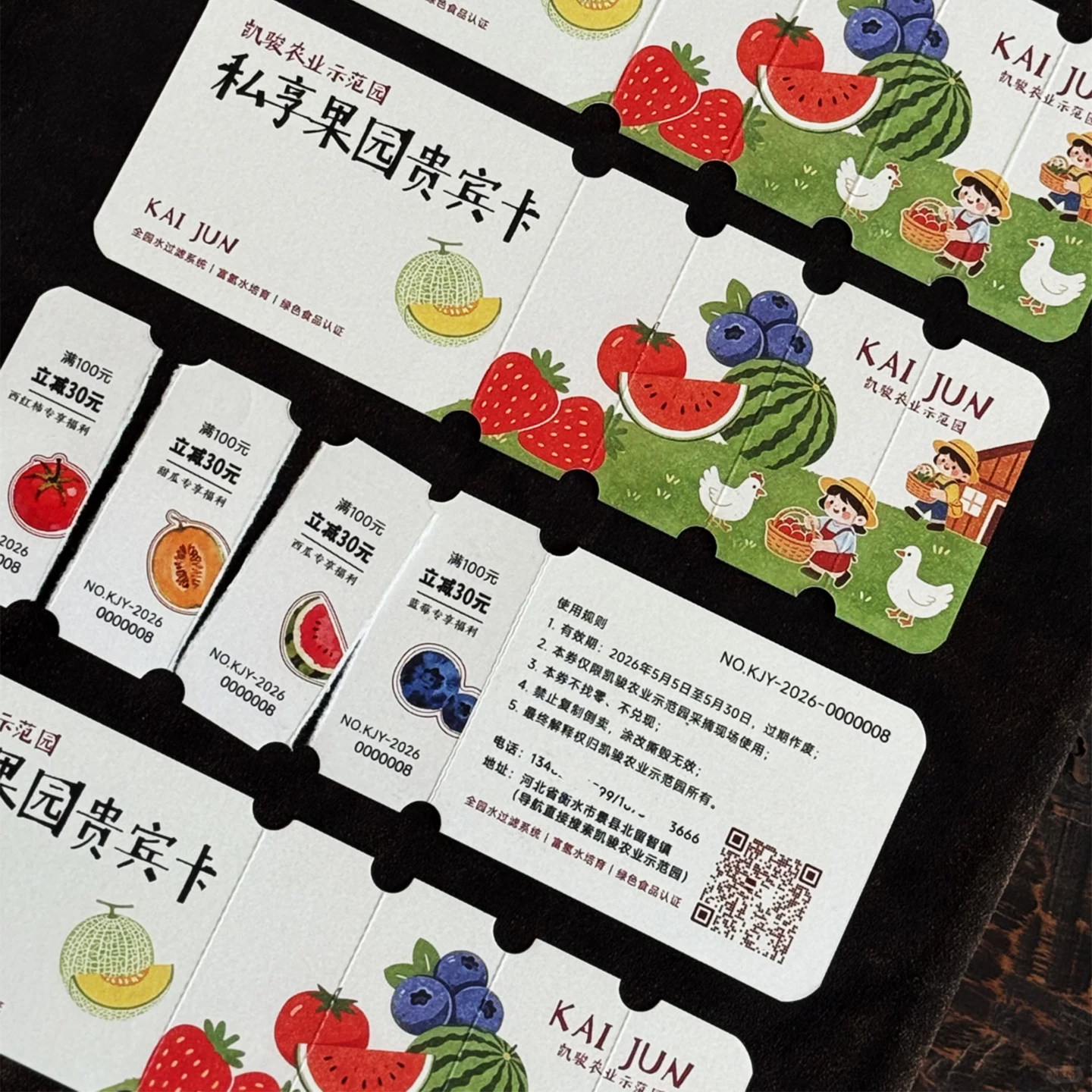 水果店多联代金券定制抵用券定做图片