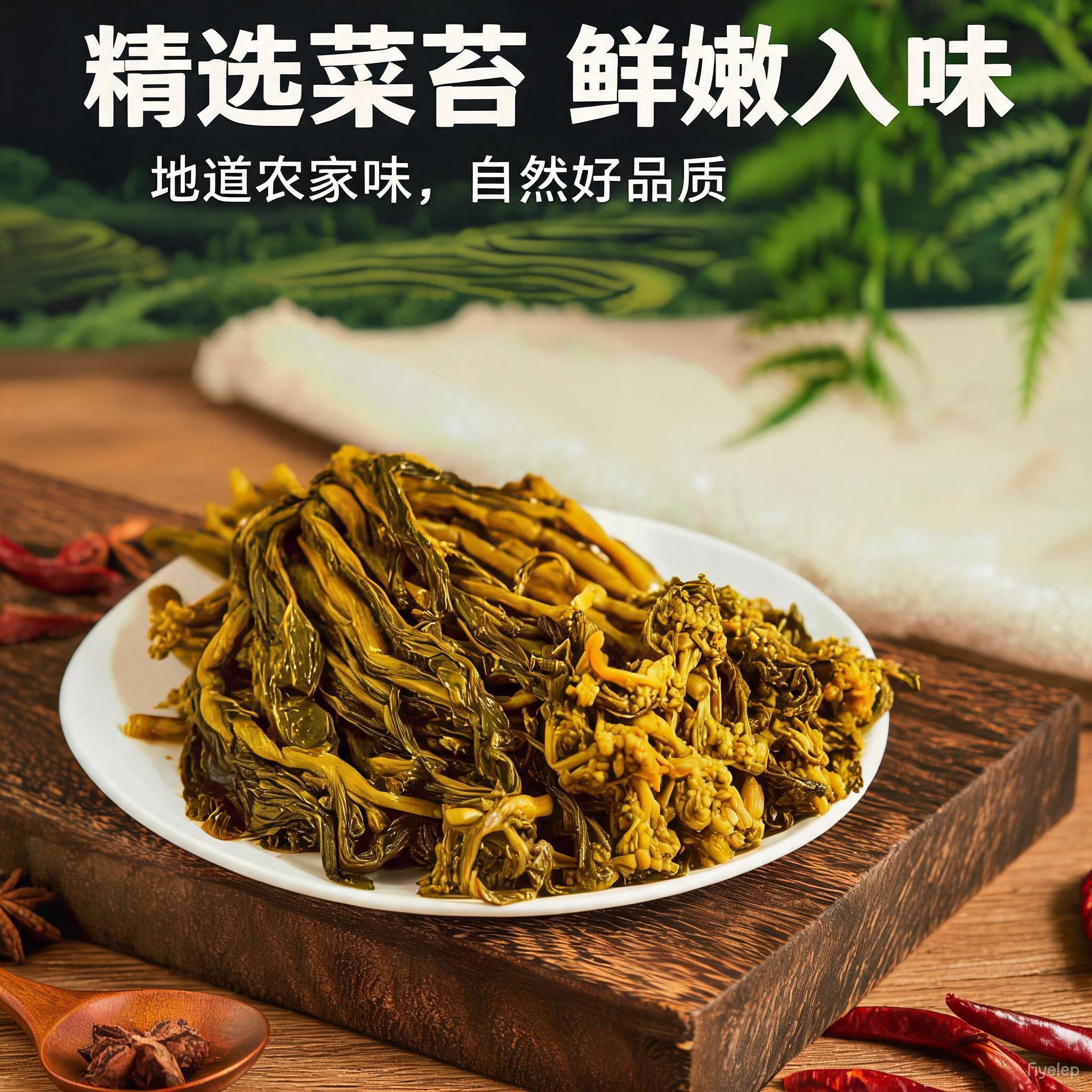 腌油菜苔咸菜苔小油菜小菜子酒店供应下饭菜安徽马鞍山特产350g