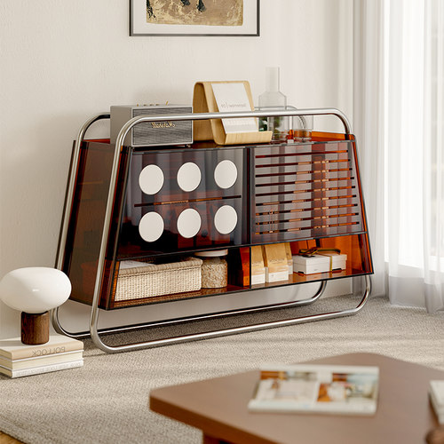 雅仆现代简约亚克力中古装饰边柜