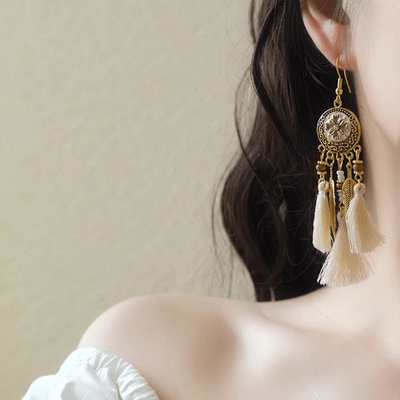 民族风耳环复古女流苏