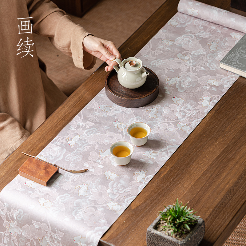 防水很好的粉色兔子茶席