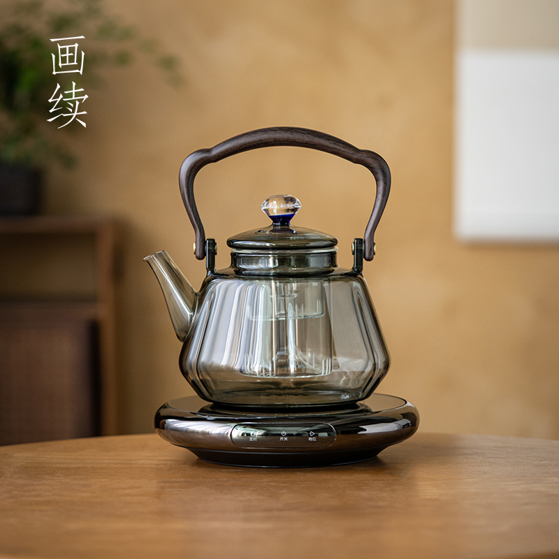 黑晶炉煮茶壶玻璃家用蒸煮两用耐热办公室智能保温煮茶器套装专用