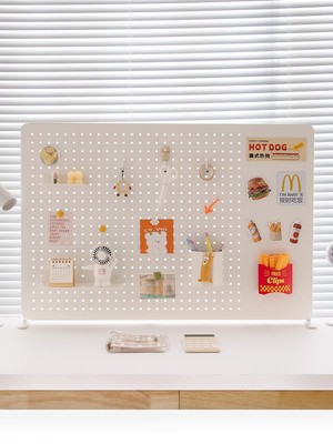 垂直穿孔板桌面存储架，不打孔学生桌存储和组织货架挂钩存储架定