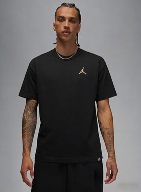 【美版现货】Jordan 金色绣标 LOGOT恤男子篮球宽松运动短袖上衣