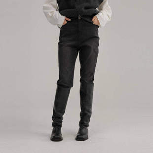 复古水洗直筒磨毛做旧设计感牛仔裤 美式 AI44NC203 新款 AIRIQI冬季