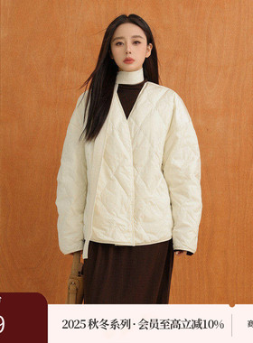 AIRIQI商场同款25冬新款静奢风菱格纹理磁吸扣羽绒服女AX54YR009