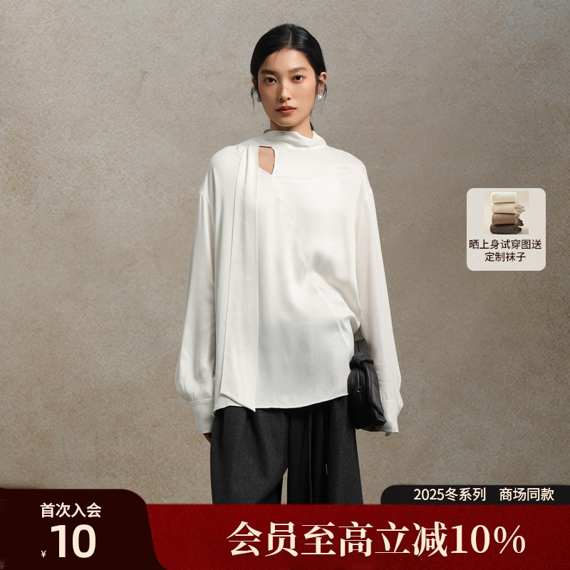 AIRIQI25冬新款镂空设计感小衫