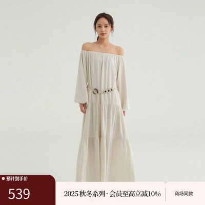 AIRIQI25秋新款捏褶设计感连衣裙