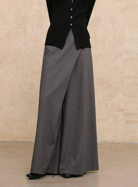 黑标BAIZHUO商场同款25秋新款斜拼错位设计感宽松休闲裤AZ53CK159