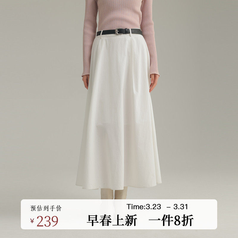 AIRIQI春季新款空气感廓形显瘦百搭长款a字半身裙伞裙女AH5