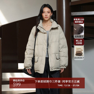 白鸭绒羽绒服外套AX44YR050 休闲宽松立领轻薄短款 AIRIQI冬季 新款