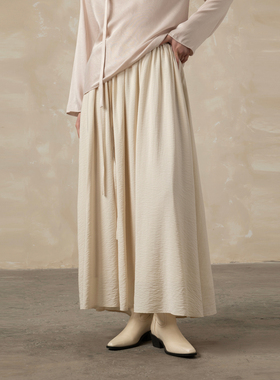 黑标BAIZHUO商场同款26春新款复古百搭叠穿大抽褶半身裙AZ61BQ128