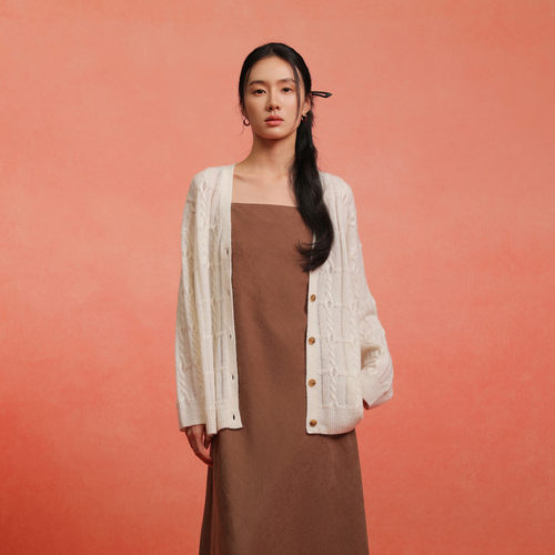 AIRIQI春季新款宽松V领针织衫