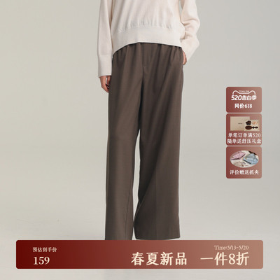 AIRIQI春季新款高腰直筒西装裤