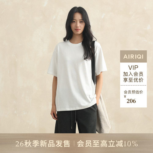 AIRIQI26秋新款宽松短袖全棉T恤